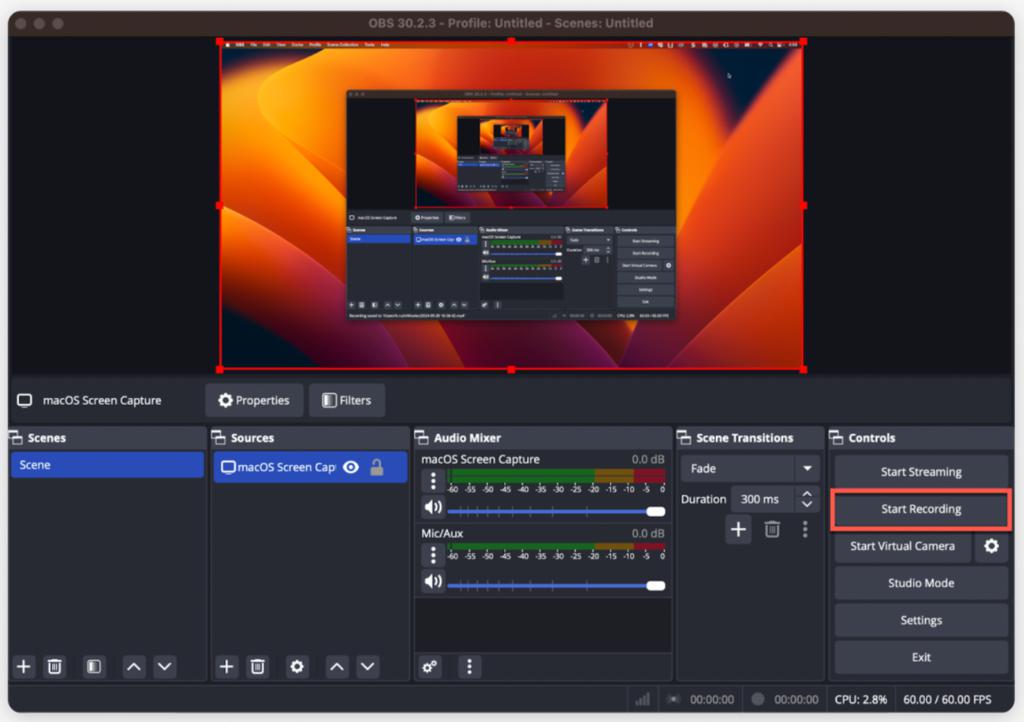 OBS Controls panel